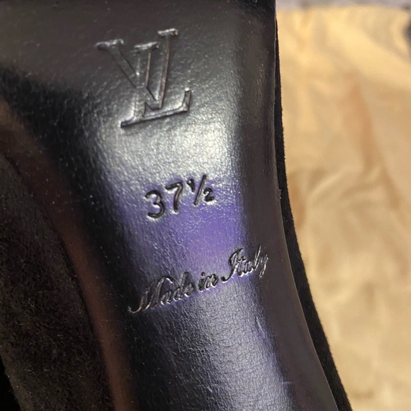 Black Suede Louis Vuitton Knee High Boots Size37.5 - Picture 7 of 8